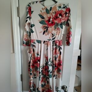 Floral Print Dress. Tea Length